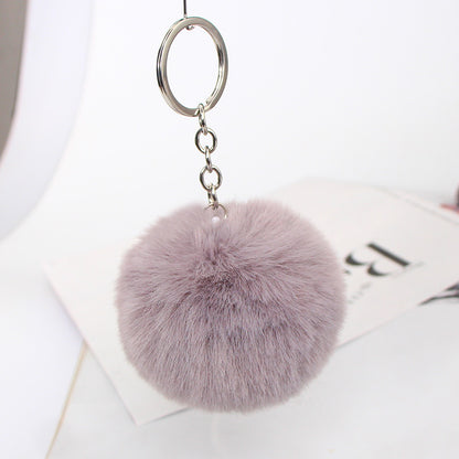 20 Colors Fluffy Fur Pom Pom Keychain Soft Faux Fur-like Ball Car Keyring Key Holder Women Bag Pendant Jewelry - HD Wireless Product #22
