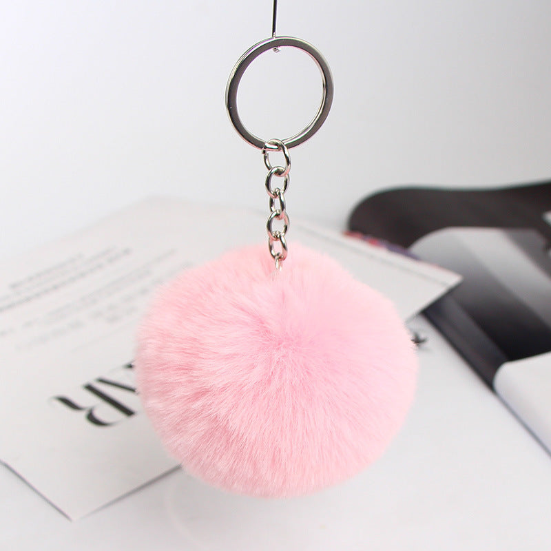 20 Colors Fluffy Fur Pom Pom Keychain Soft Faux Fur-like Ball Car Keyring Key Holder Women Bag Pendant Jewelry - HD Wireless Product #28
