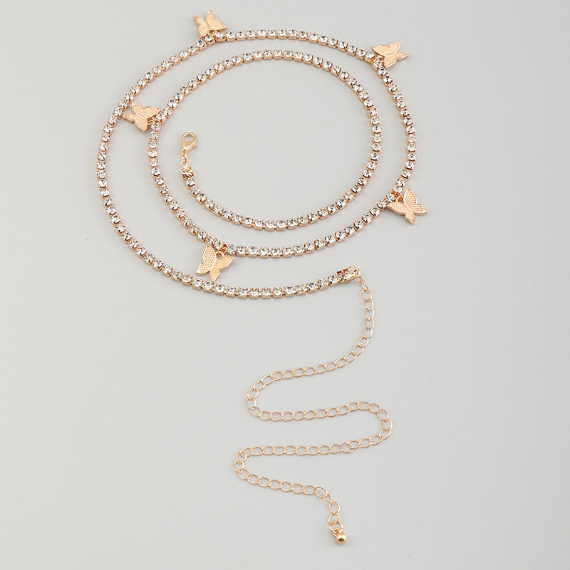 Fashion Sexy Butterfly Body Chain Belly Waist Chain for Women Summer Beach Trend Jewelry Accessories Belt Party Gift 16205433