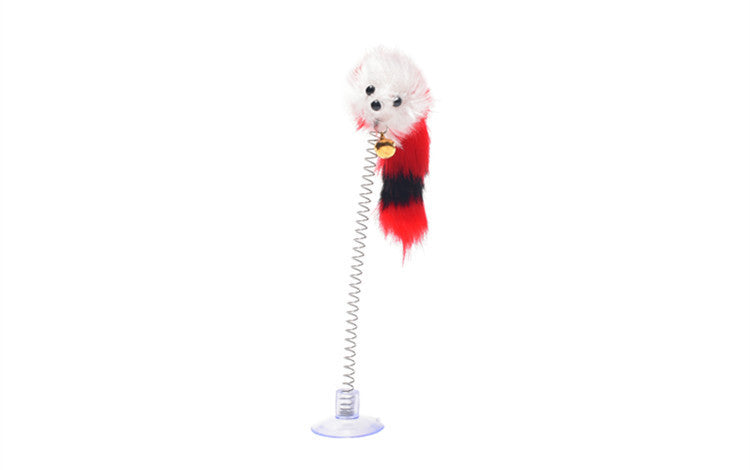 Random Colour Plastic Cat Toys Feather Funny Cat Mice Shape 20 x 10cm False Mouse Pet Products Bottom Sucker Elastic 1PC 1620