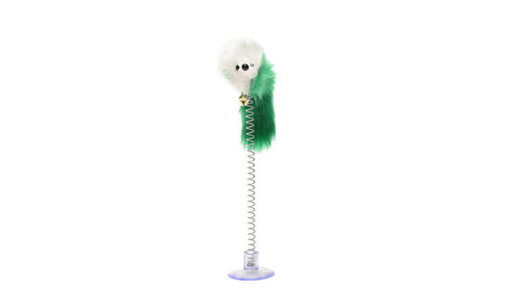 Random Colour Plastic Cat Toys Feather Funny Cat Mice Shape 20 x 10cm False Mouse Pet Products Bottom Sucker Elastic 1PC 1620
