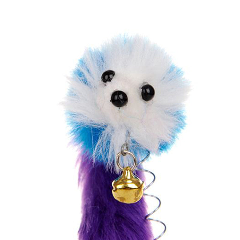 Random Colour Plastic Cat Toys Feather Funny Cat Mice Shape 20 x 10cm False Mouse Pet Products Bottom Sucker Elastic 1PC 1620