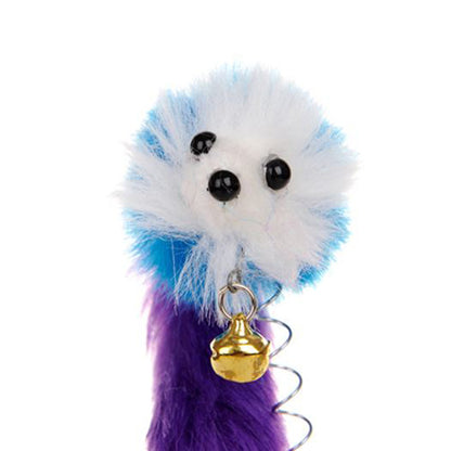 Random Colour Plastic Cat Toys Feather Funny Cat Mice Shape 20 x 10cm False Mouse Pet Products Bottom Sucker Elastic 1PC 1620