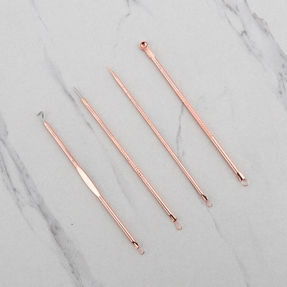 Rose Gold Acne Needle 4-Piece Set 1620561053034