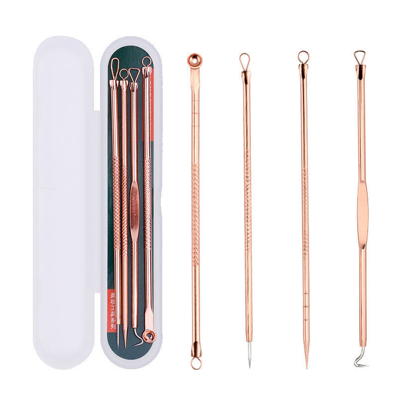 Rose Gold Acne Needle 4-Piece Set 1620561053037