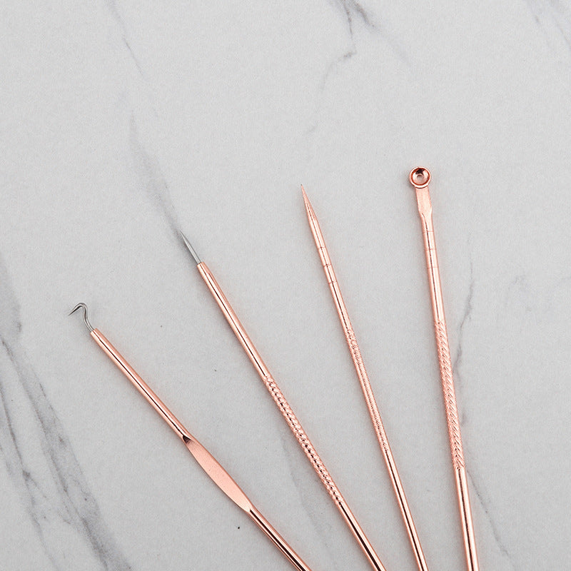 Rose Gold Acne Needle 4-Piece Set 1620561053042
