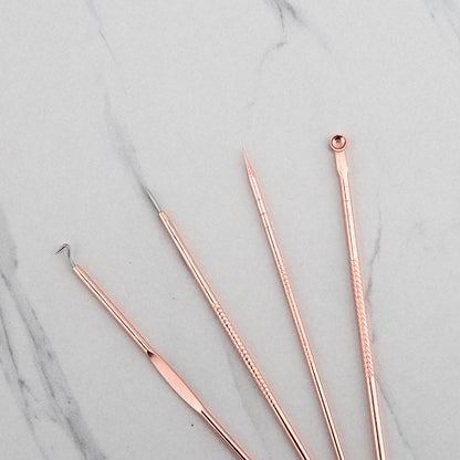 Rose Gold Acne Needle 4-Piece Set 1620561053042