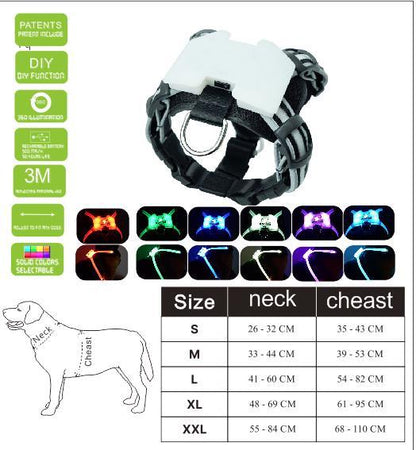 Led Pet Dog Luminous Collar Usb Rechargeable Silicone Collar Luminous Dog Neck Teddy Golden Retriever Large, Medium And Small