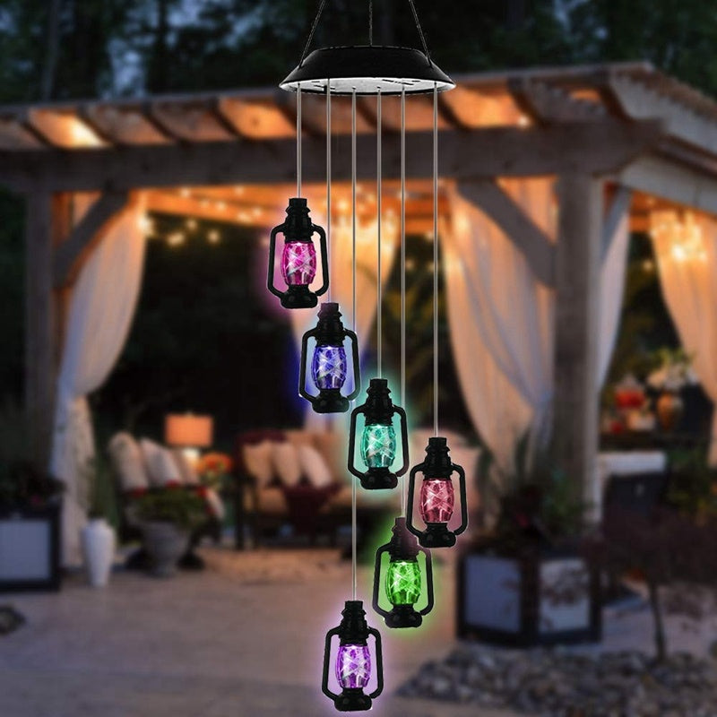 Changing Solar Powered Lanterns Wind Chime Wind Mobile LED Light 1620726620926