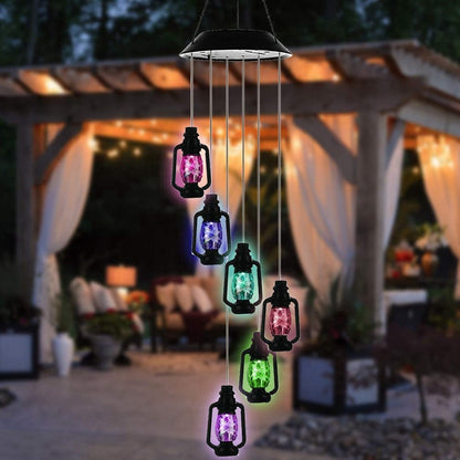 Changing Solar Powered Lanterns Wind Chime Wind Mobile LED Light 1620726620926