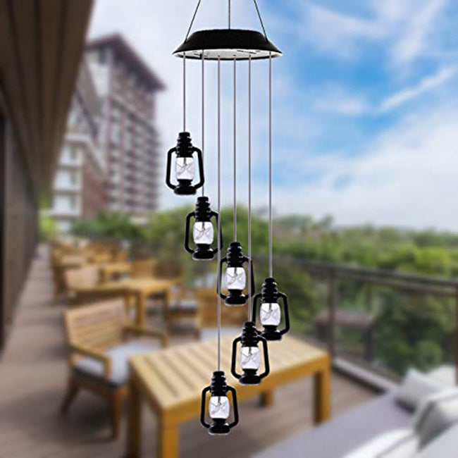 Changing Solar Powered Lanterns Wind Chime Wind Mobile LED Light 1620726620940