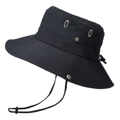 Summer Men'S Breathable Sunshade Travel Outdoor Fishing Sunscreen Solid Color Big Brim Fisherman Hat 1620729808666