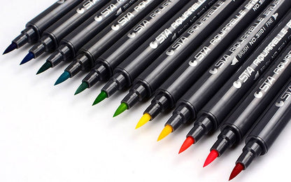 STA 80 Colors Set Water Based Ink Sketch Marker Pens Twin Tip Fine Brush Marker Pen For Graphic Drawing Manga Art Supplies - 图片 3