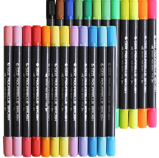 STA 80 Colors Set Water Based Ink Sketch Marker Pens Twin Tip Fine Brush Marker Pen For Graphic Drawing Manga Art Supplies - 图片 1
