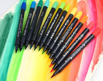 STA 80 Colors Set Water Based Ink Sketch Marker Pens Twin Tip Fine Brush Marker Pen For Graphic Drawing Manga Art Supplies - 图片 4