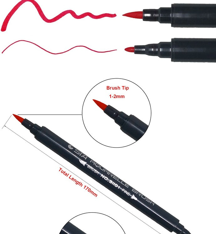 STA 80 Colors Set Water Based Ink Sketch Marker Pens Twin Tip Fine Brush Marker Pen For Graphic Drawing Manga Art Supplies - 图片 5