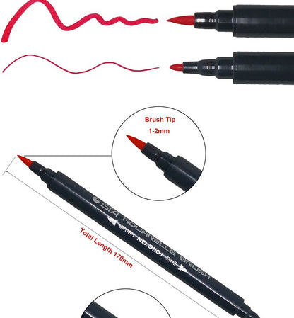 STA 80 Colors Set Water Based Ink Sketch Marker Pens Twin Tip Fine Brush Marker Pen For Graphic Drawing Manga Art Supplies - 图片 5