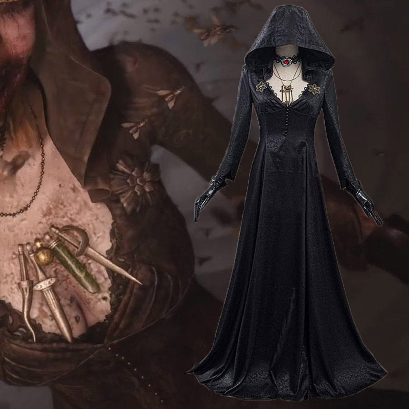 Evil Village Cosplay Costume Vampire Lady Dress Outfits Halloween Carnival Suit 1620800657327