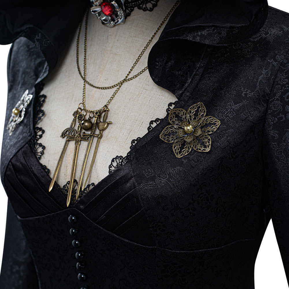 Evil Village Cosplay Costume Vampire Lady Dress Outfits Halloween Carnival Suit 1620801296195