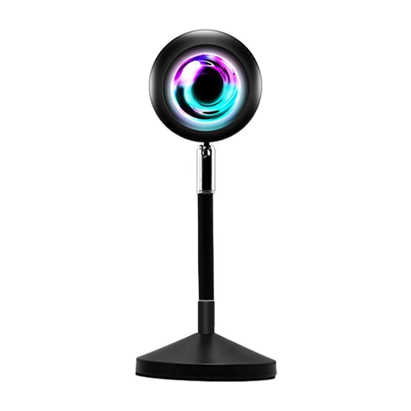 Upgrade Rainbow Sunset Projector Lamp Atmosphere Light Home Coffee Shop Background Wall Decoration Remote Control Sunset Lamp