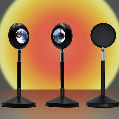 Upgrade Rainbow Sunset Projector Lamp Atmosphere Light Home Coffee Shop Background Wall Decoration Remote Control Sunset Lamp