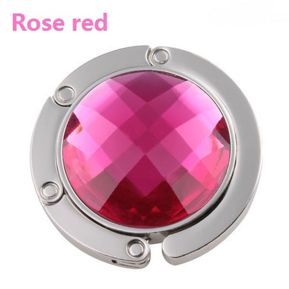 Fashion ladies crystal bag hook personality purple diamond metal bag hook 1620871982193