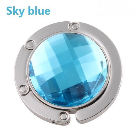 Fashion ladies crystal bag hook personality purple diamond metal bag hook 1620872089926
