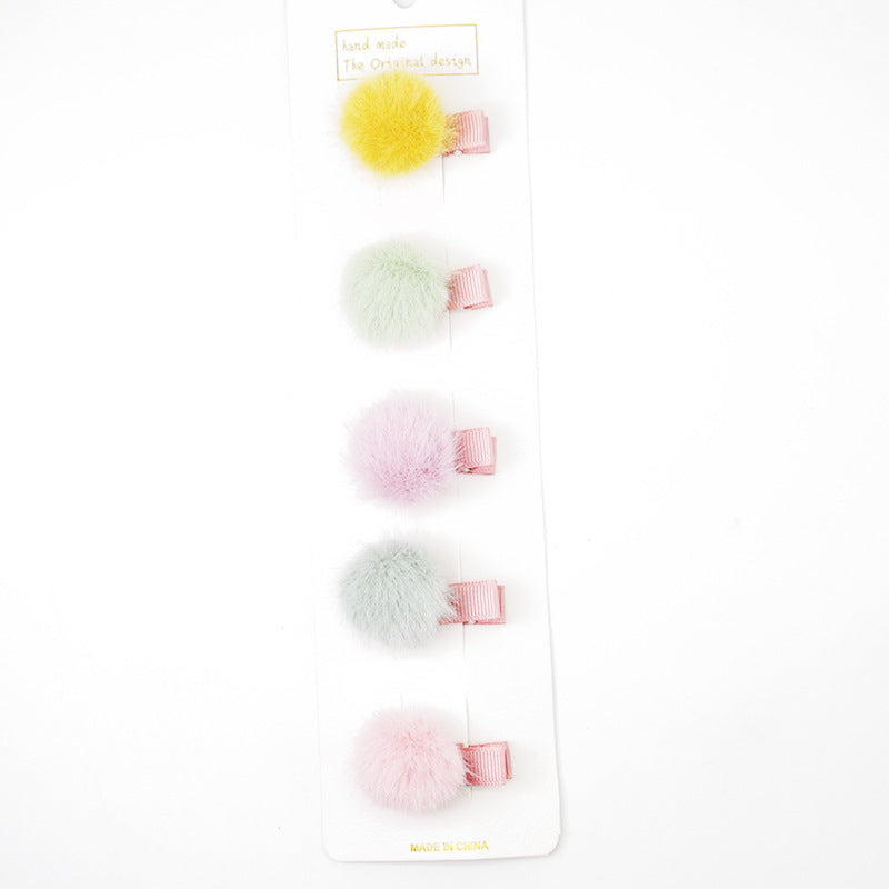 Children'S Hair Ball Hairpin Candy Color Mini Princess Hair Card Bangs Hair Accessories 1620884811214