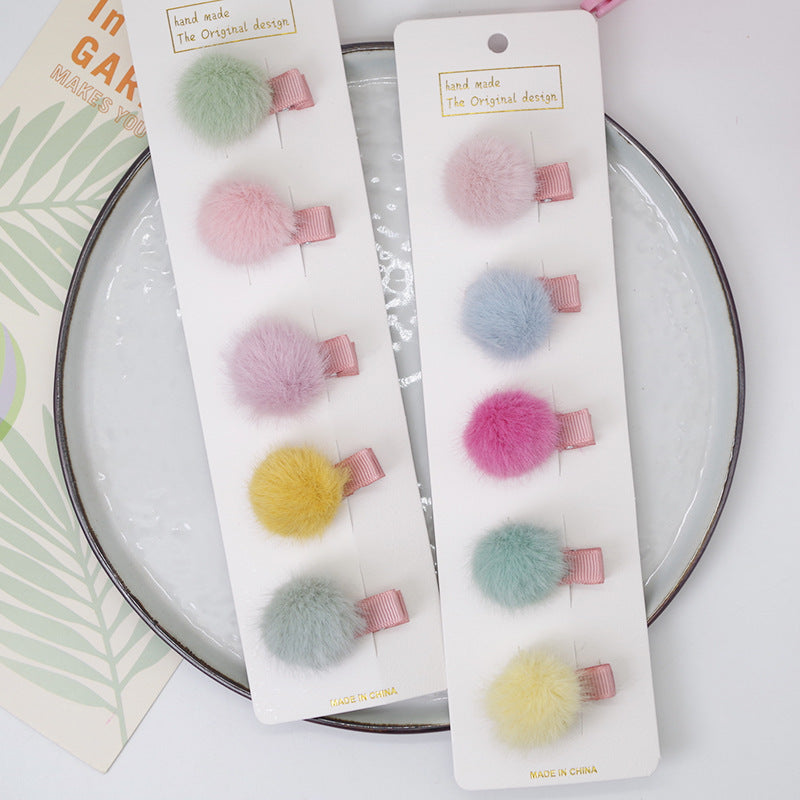 Children'S Hair Ball Hairpin Candy Color Mini Princess Hair Card Bangs Hair Accessories 1620884811215