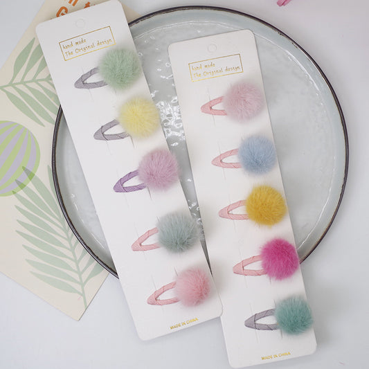 Children'S Hair Ball Hairpin Candy Color Mini Princess Hair Card Bangs Hair Accessories 1620884811217