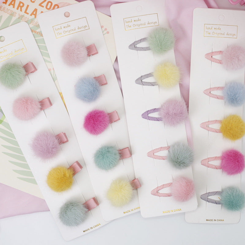 Children'S Hair Ball Hairpin Candy Color Mini Princess Hair Card Bangs Hair Accessories 1620884811222