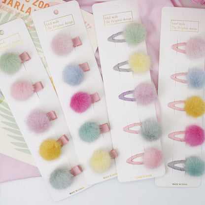Children'S Hair Ball Hairpin Candy Color Mini Princess Hair Card Bangs Hair Accessories 1620884811222