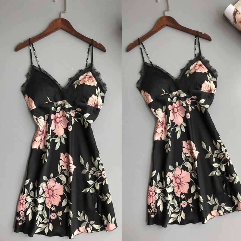Robe Underwear women's night dress lace sleepwear Silk Satin 1620892853725