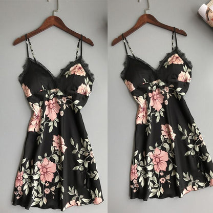 Robe Underwear women's night dress lace sleepwear Silk Satin 1620892853725