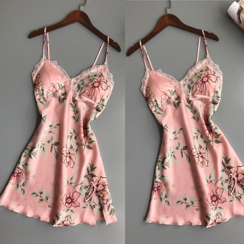 Robe Underwear women's night dress lace sleepwear Silk Satin 1620892853728