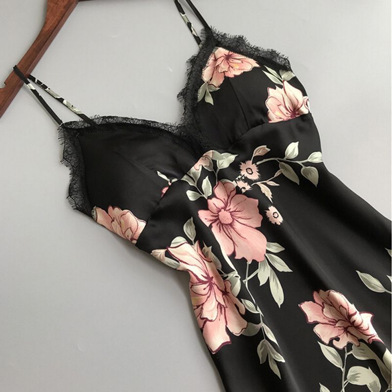 Robe Underwear women's night dress lace sleepwear Silk Satin 1620892853732
