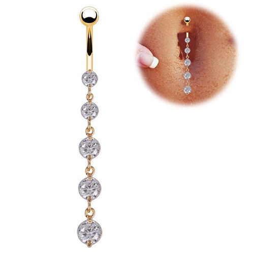 Golden Zircon Crystal Belly Button Ring Tassel Belly Button Button Belly Button Earrings Body Piercing Ornaments 162089462049