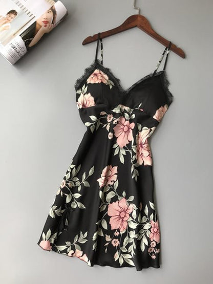 Robe Underwear women's night dress lace sleepwear Silk Satin 1620894865487