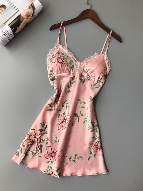 Robe Underwear women's night dress lace sleepwear Silk Satin 1620894865489