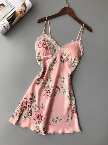 Robe Underwear women's night dress lace sleepwear Silk Satin 1620894865489