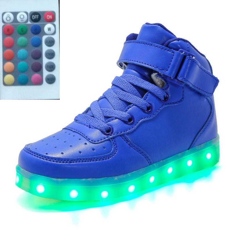 High-top LED Luminous Shoes Remote Control Light Shoes Square Ghost Dance Light Shoes Luminous Running Shoes Men And Women Sh