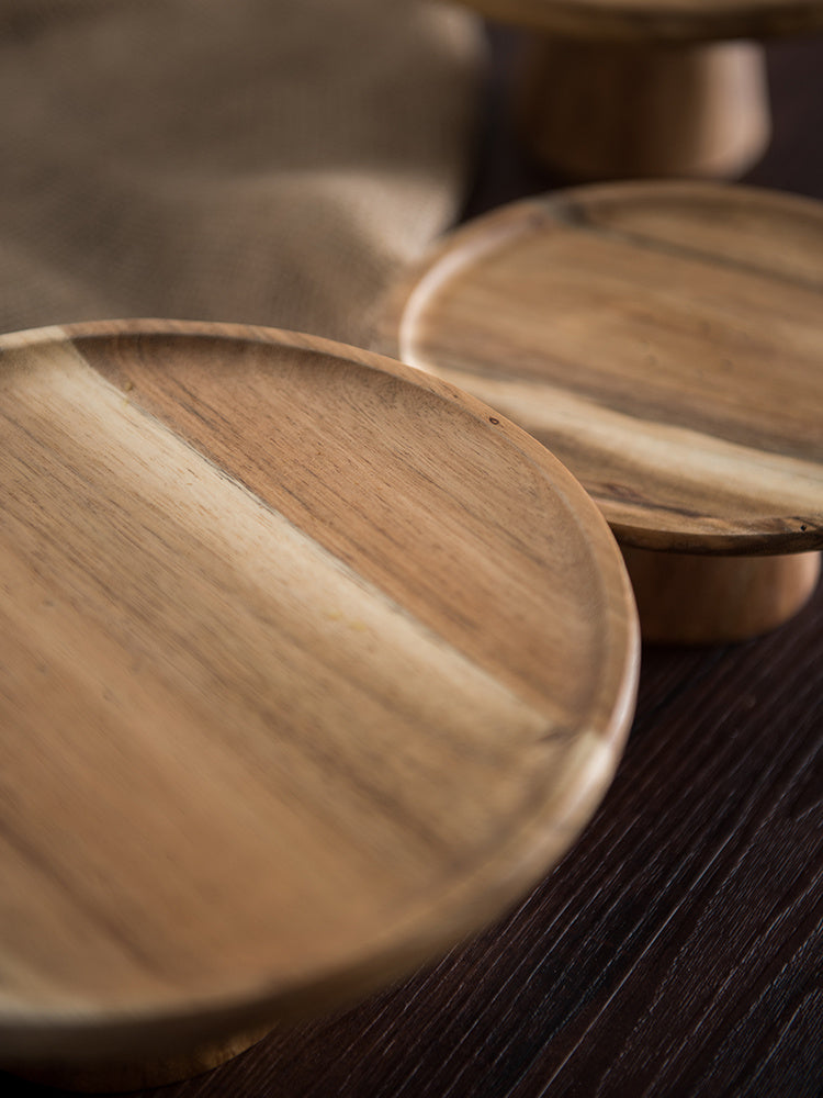 Fruit Tray Living Room Household Japanese-Style Solid Wood Dried Fruit Dessert Cake Tray Dessert 1621045776583