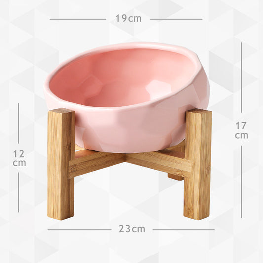 Yuanmiao Cat Bowl Ceramic Cat Food Bowl Protect Cervical Spine Cat Double Bowl Dog Water Bowl Food Bowl Dog Bowl Pet Bowl 162