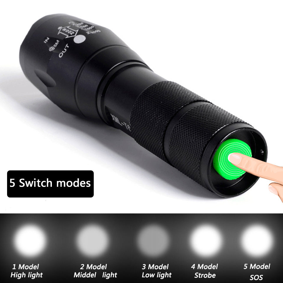 Strong Light Flashlight Special Forces Rechargeable Home Self-Defense Waterproof Riding Mini Camping Premium Super Bright Fla