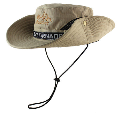 Men'S Outdoor Summer Sunshade Cover Face Fisherman Straw Hat Fishing Sun Hat 1621066141583