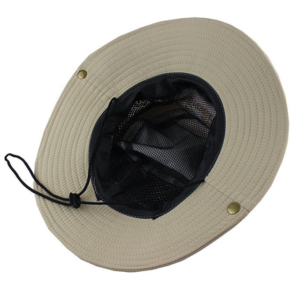 Men'S Outdoor Summer Sunshade Cover Face Fisherman Straw Hat Fishing Sun Hat 1621066141587