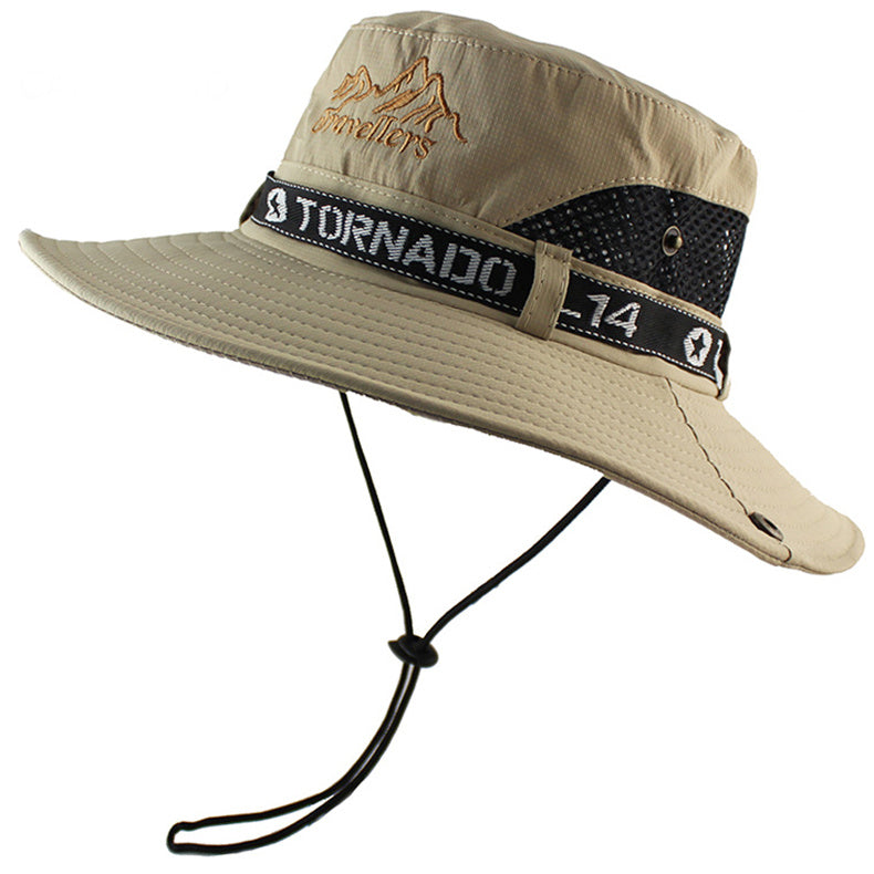Men'S Outdoor Summer Sunshade Cover Face Fisherman Straw Hat Fishing Sun Hat 1621066141589