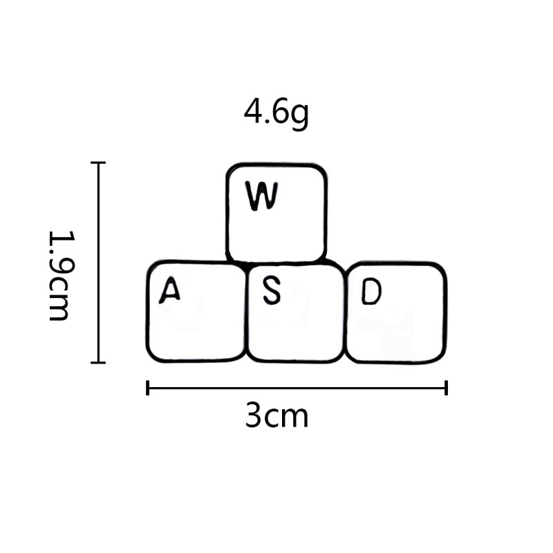 Japanese And Korean Cartoon Game Peripheral Brooch, Keyboard Adsw Button, Alloy Drip Brooch, Creative Mini Pin 1621132902359