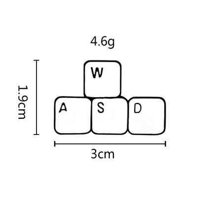 Japanese And Korean Cartoon Game Peripheral Brooch, Keyboard Adsw Button, Alloy Drip Brooch, Creative Mini Pin 1621132902359