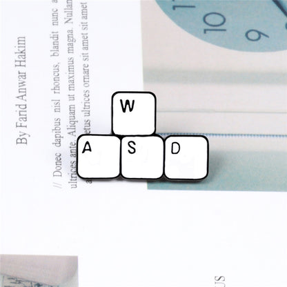 Japanese And Korean Cartoon Game Peripheral Brooch, Keyboard Adsw Button, Alloy Drip Brooch, Creative Mini Pin 1621132902361